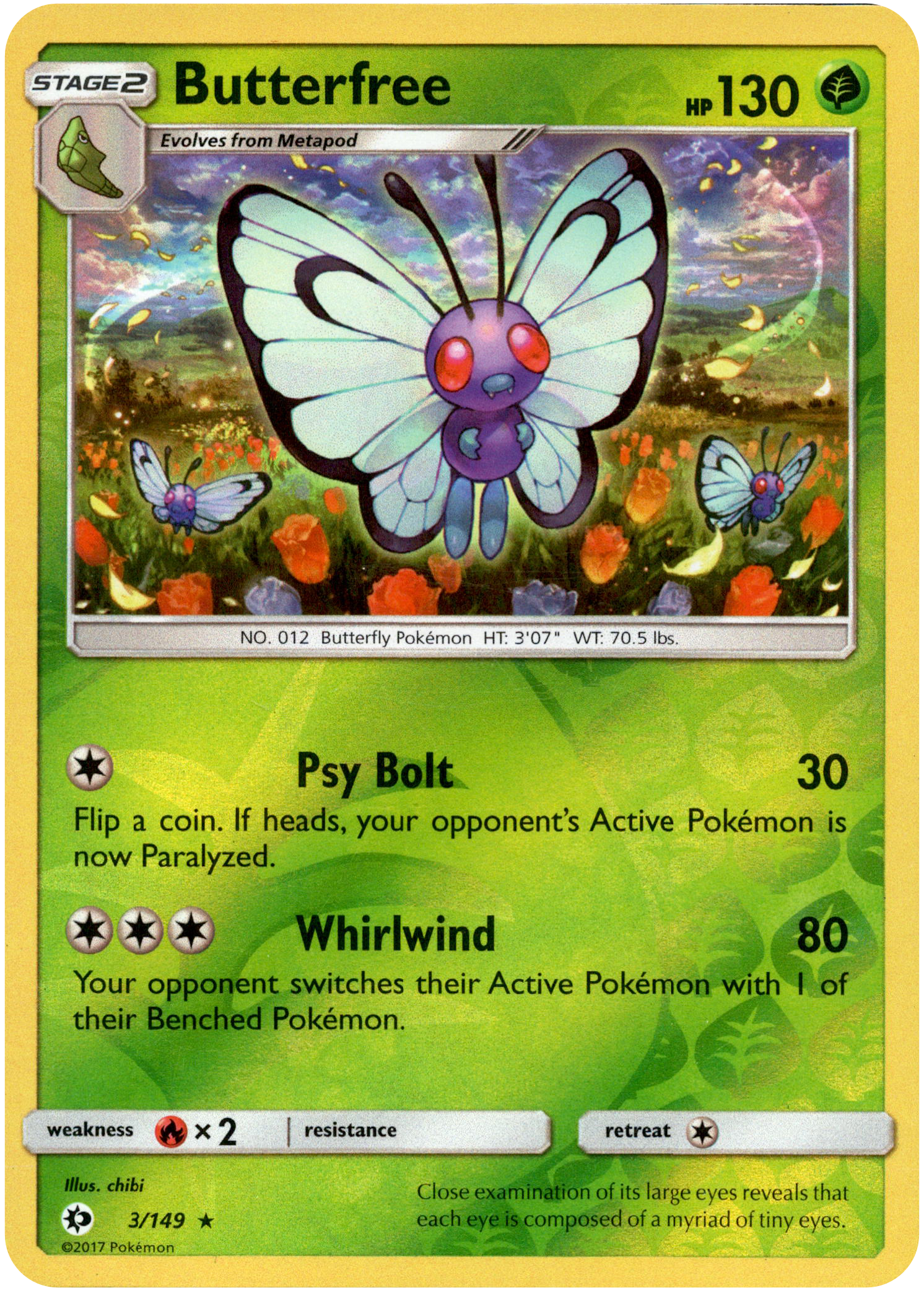 Butterfree - 3/149 - Sun & Moon - Reverse Holo - Card Cavern