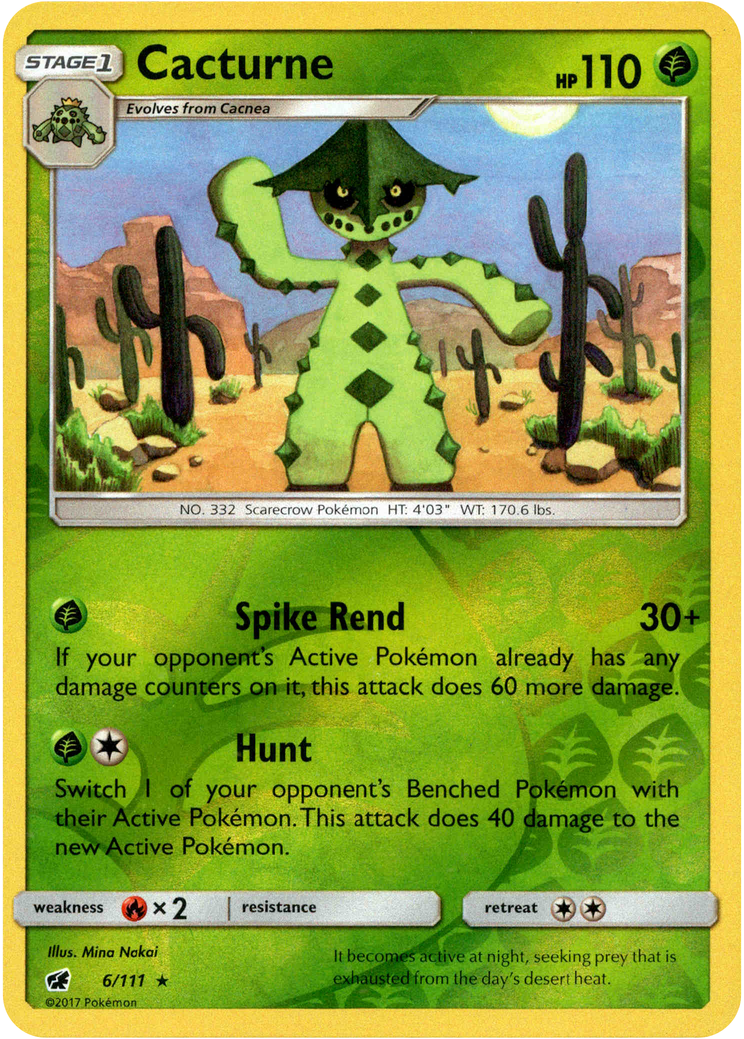 Cacturne - 6/111 - Crimson Invasion - Reverse Holo - Card Cavern