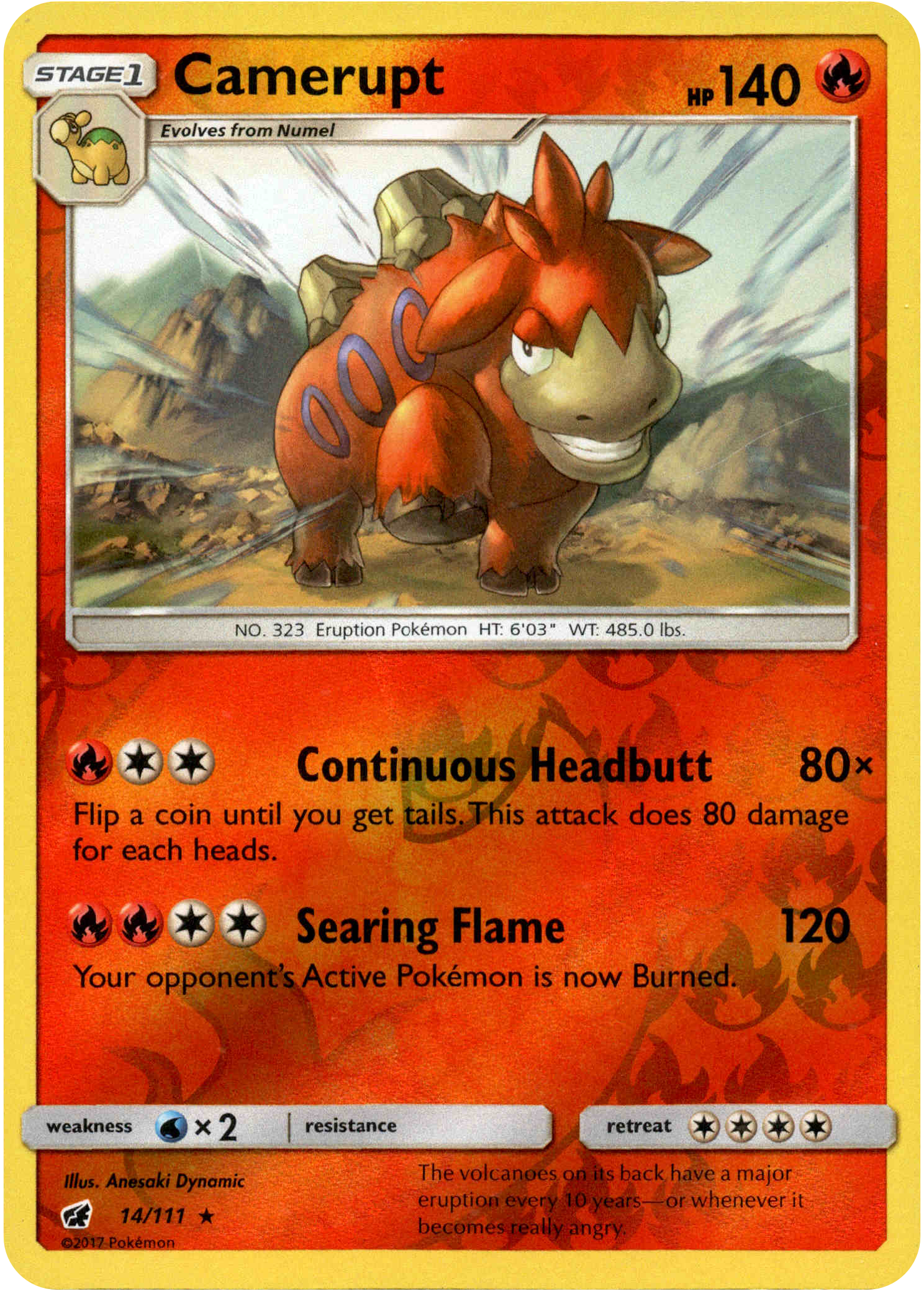 Camerupt - 14/111 - Crimson Invasion - Reverse Holo - Card Cavern