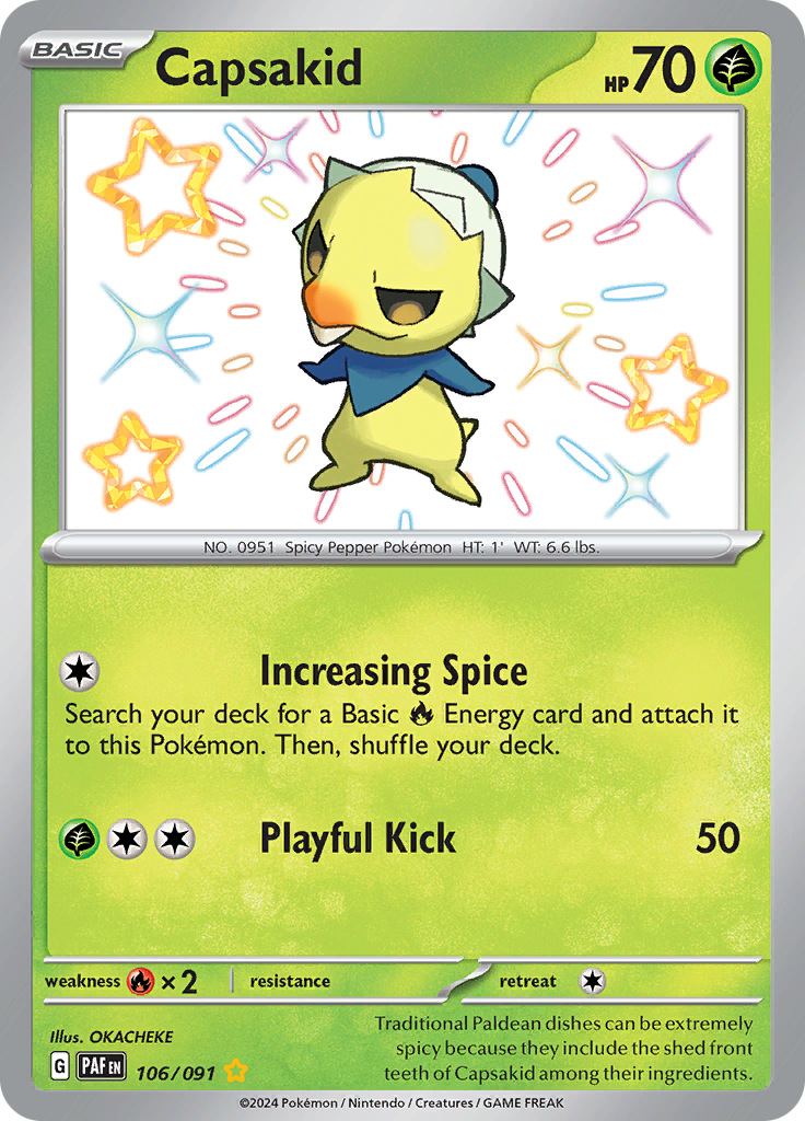 Capsakid - 106/091 - Paldean Fates - Holo - Card Cavern