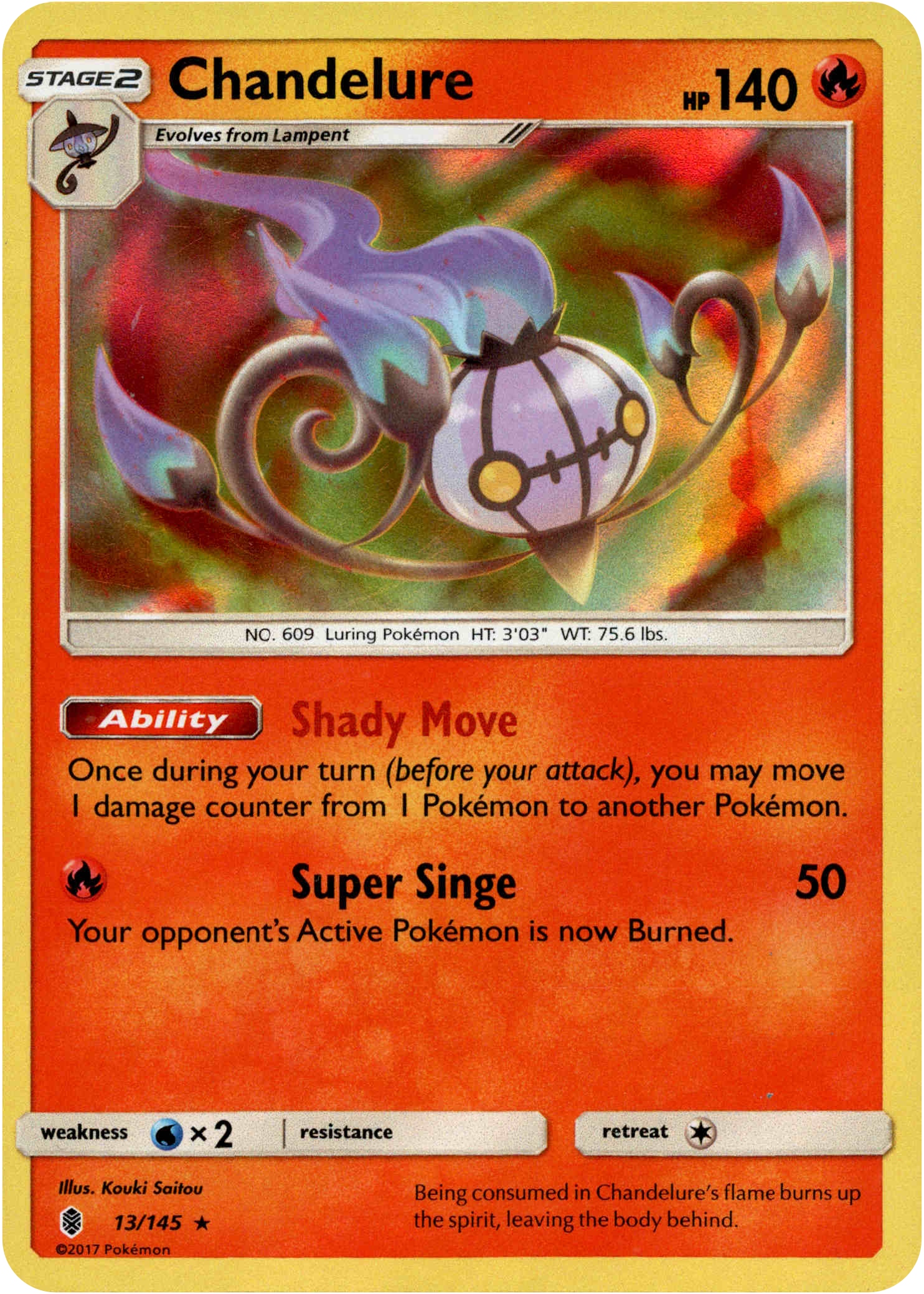 Chandelure - 13/145 - Guardians Rising - Holo - Card Cavern