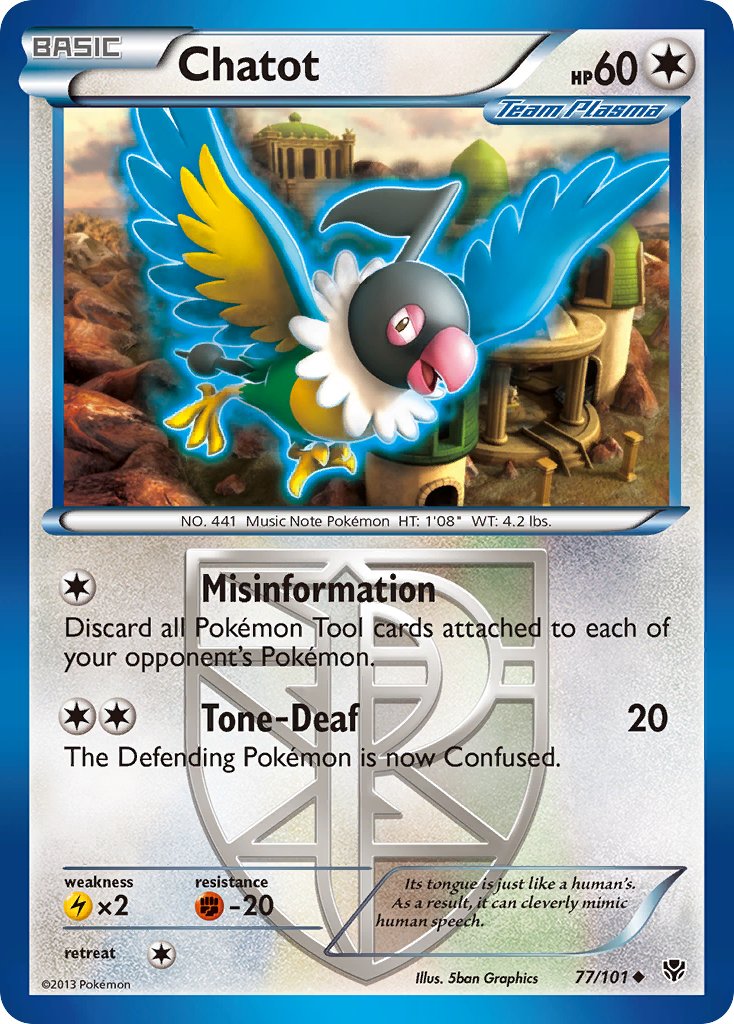 Chatot - 77/101 - Plasma Blast - Card Cavern