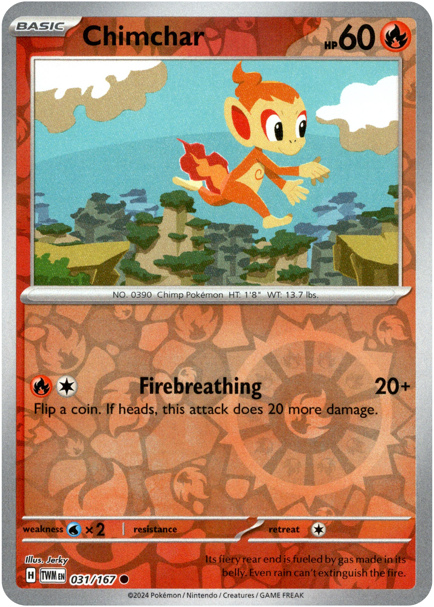 Chimchar - 031/167 - Twilight Masquerade - Reverse Holo - Card Cavern