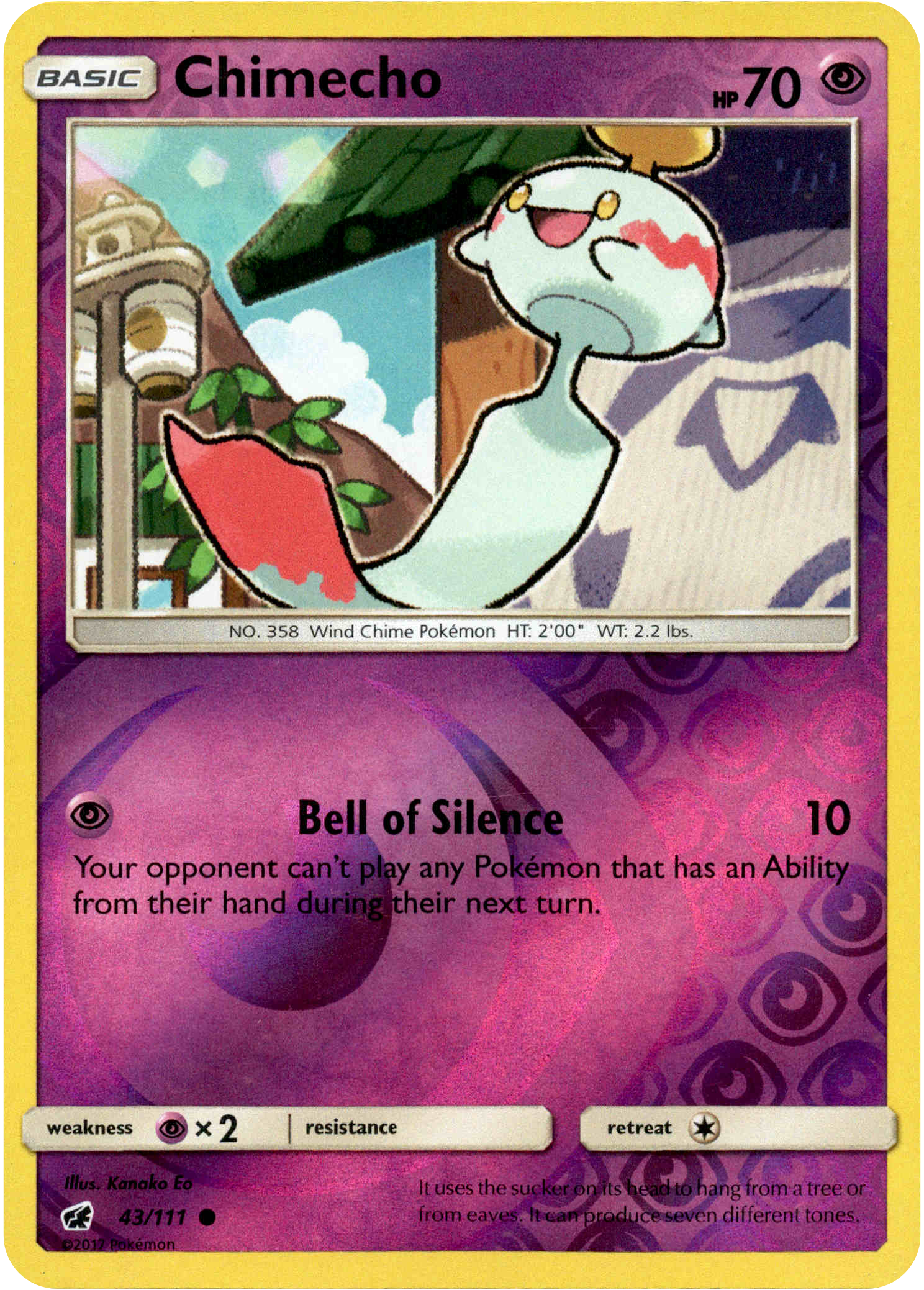 Chimecho - 43/111 - Crimson Invasion - Reverse Holo - Card Cavern