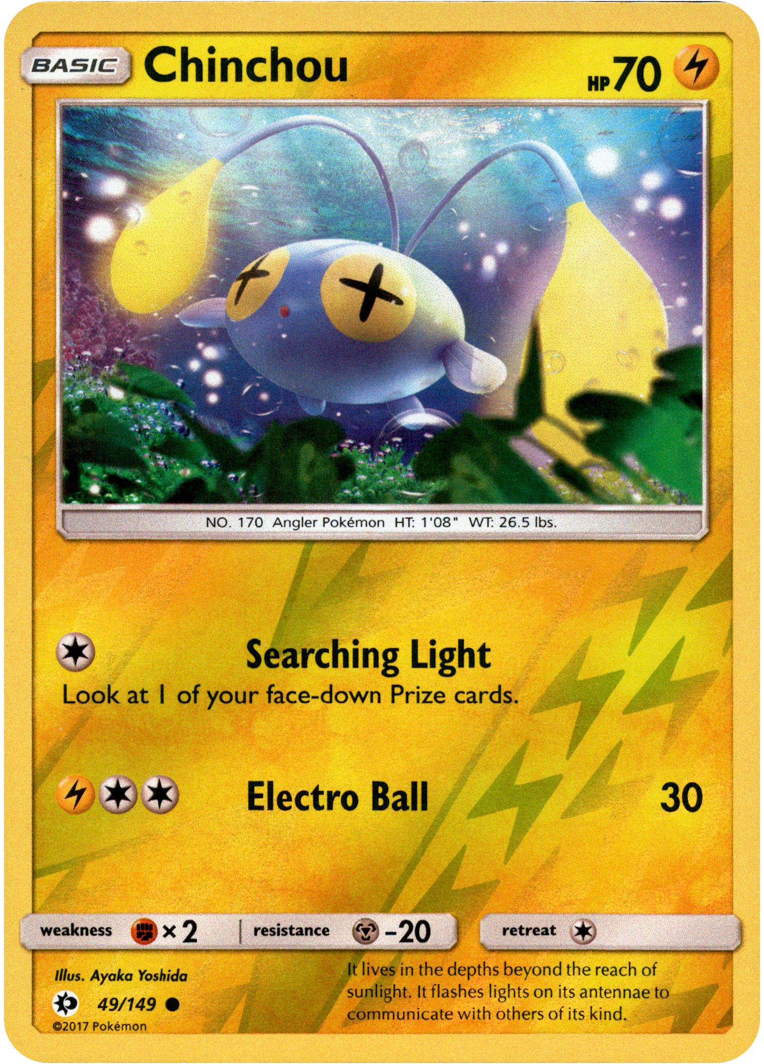 Chinchou - 49/149 - Sun & Moon - Reverse Holo - Card Cavern
