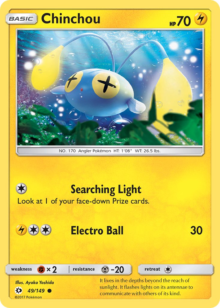 Chinchou - 49/149 - Sun & Moon - Card Cavern