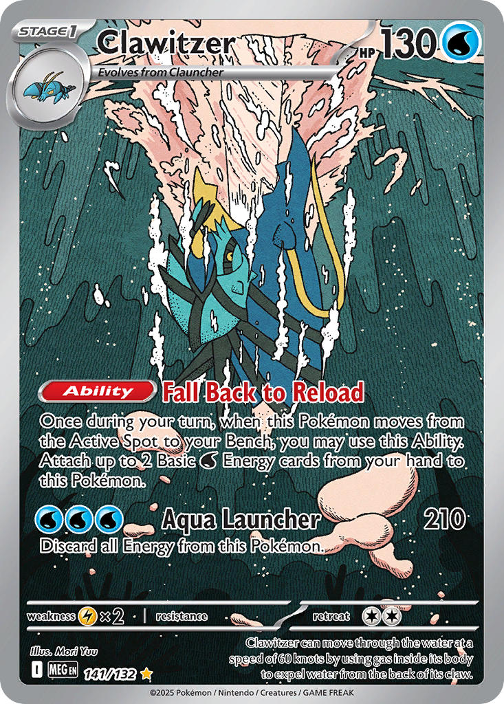Clawitzer - 141/132 - Mega Evolution - Holo - Card Cavern