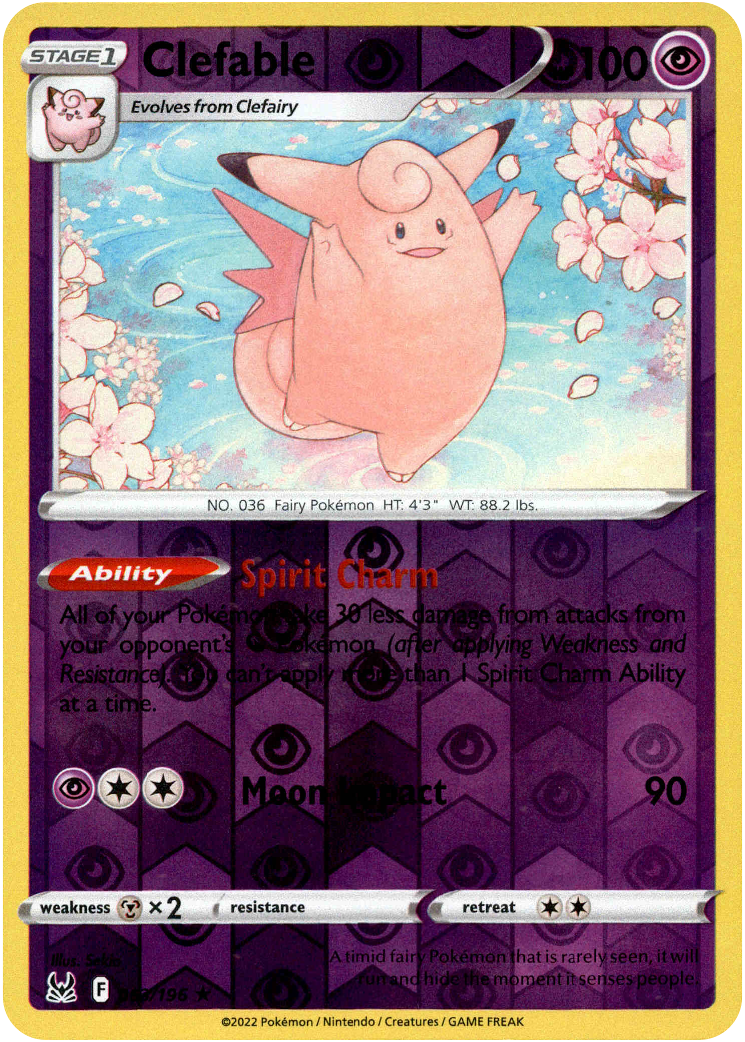 Clefable - 063/196 - Lost Origin - Reverse Holo - Card Cavern