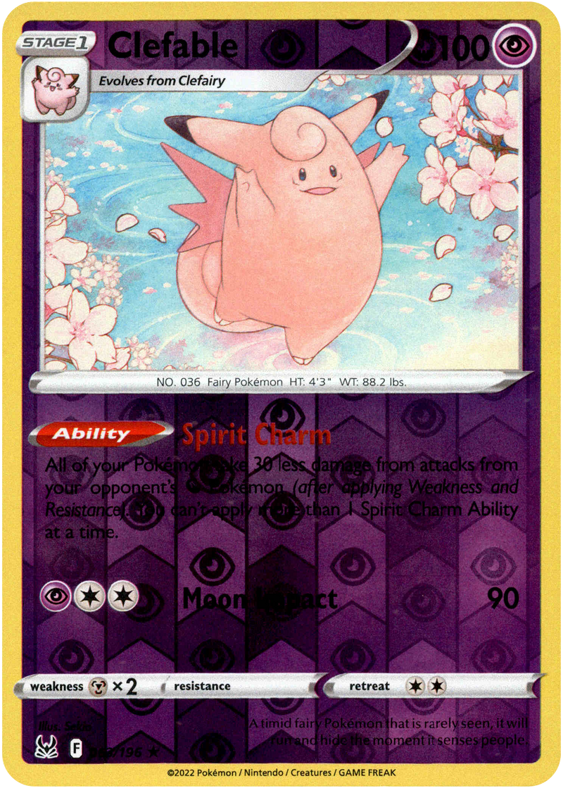 Clefable - 063/196 - Lost Origin - Reverse Holo – Card Cavern Trading ...