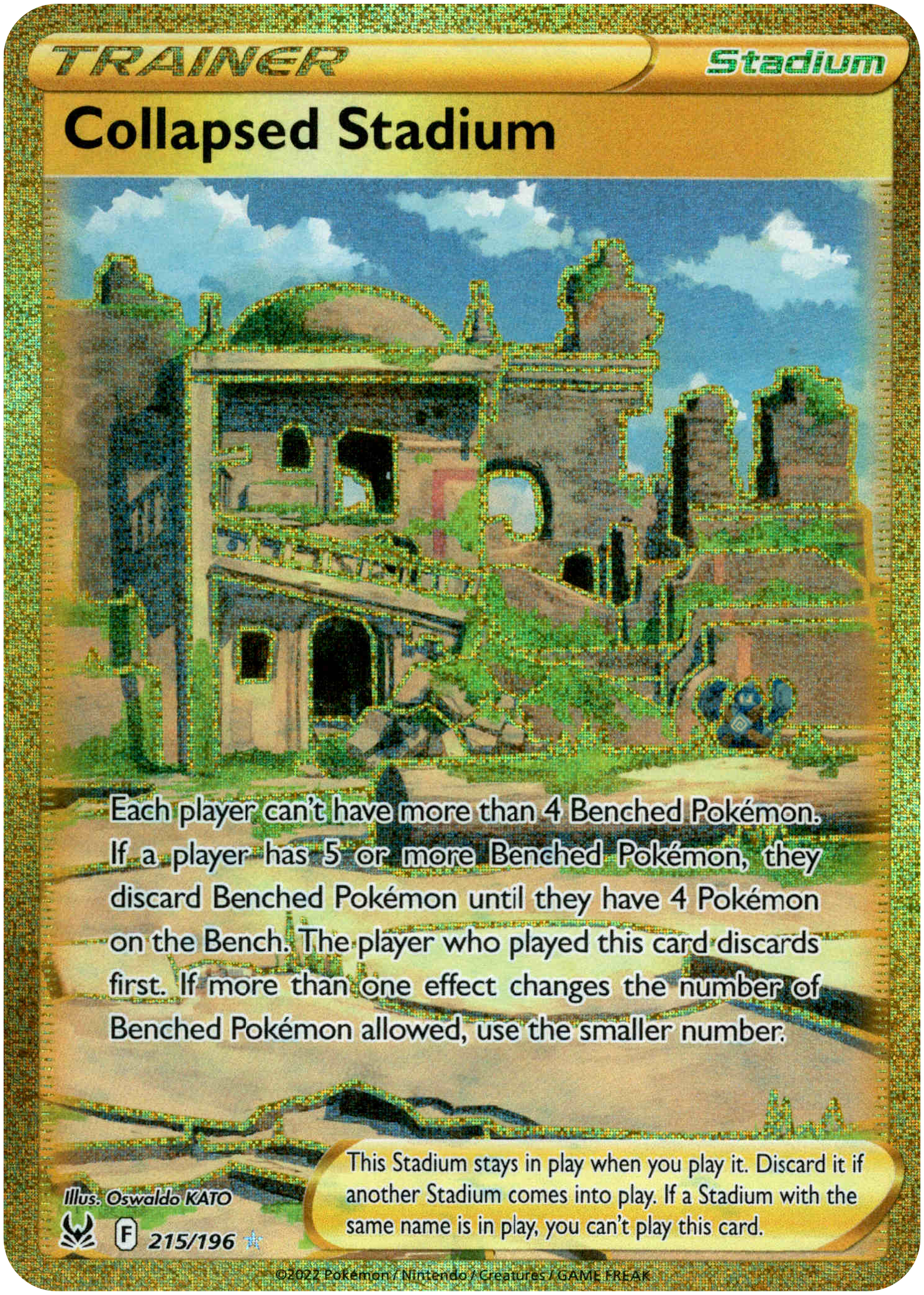 Collapsed Stadium Secret Rare - 215/196 - Lost Origin - Holo - Card Cavern