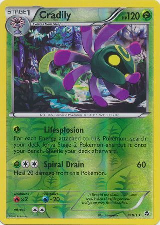 Cradily - 4/101 - Plasma Blast - Reverse Holo - Card Cavern