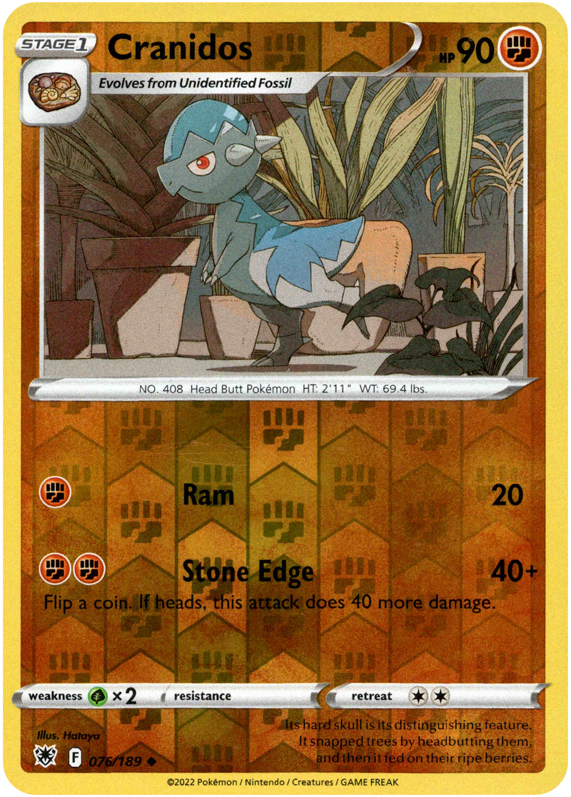 Cranidos - 076/189 - Astral Radiance - Reverse Holo - Card Cavern