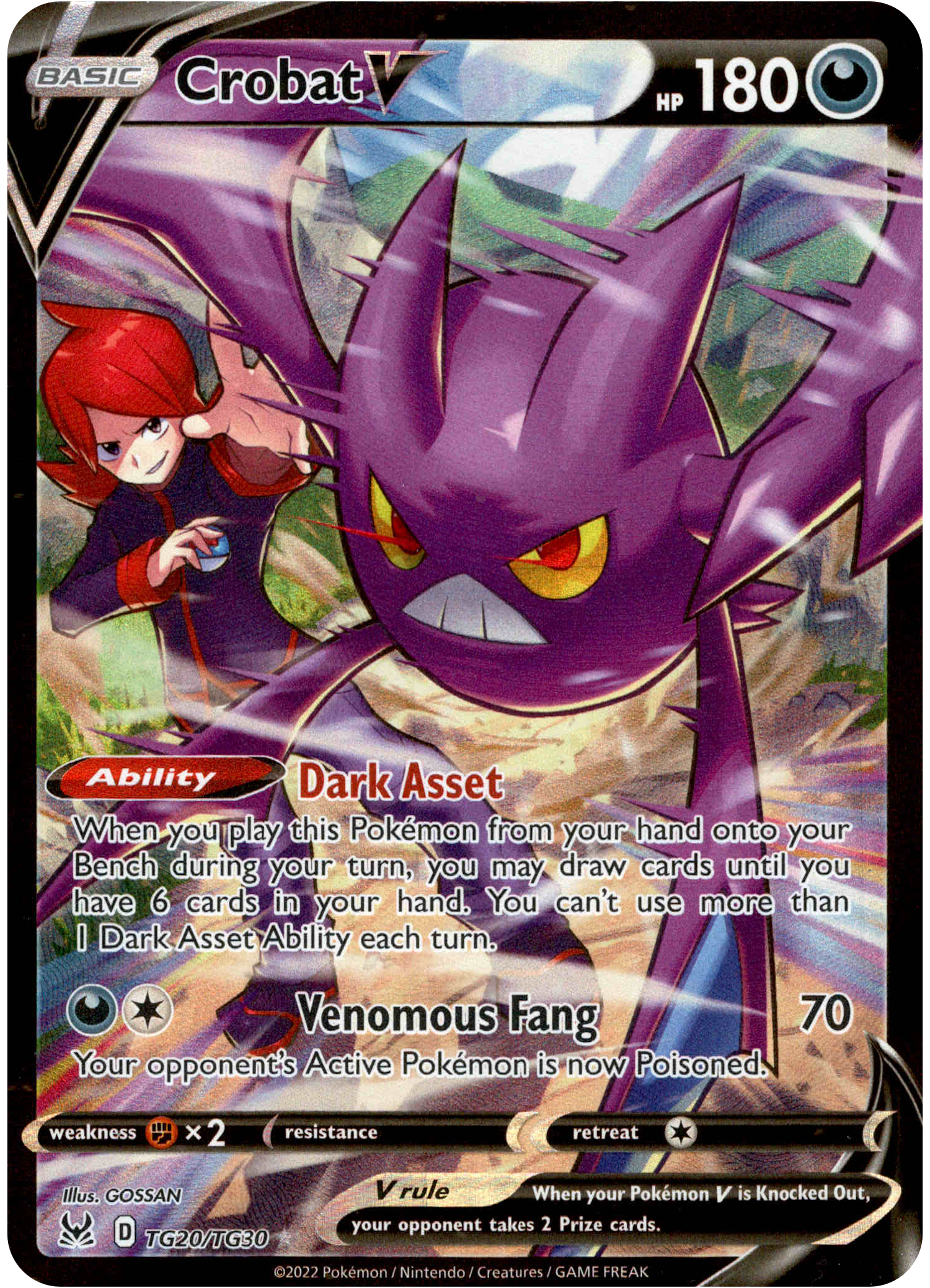 Crobat V - TG20/TG30 - Lost Origin - Holo - Card Cavern