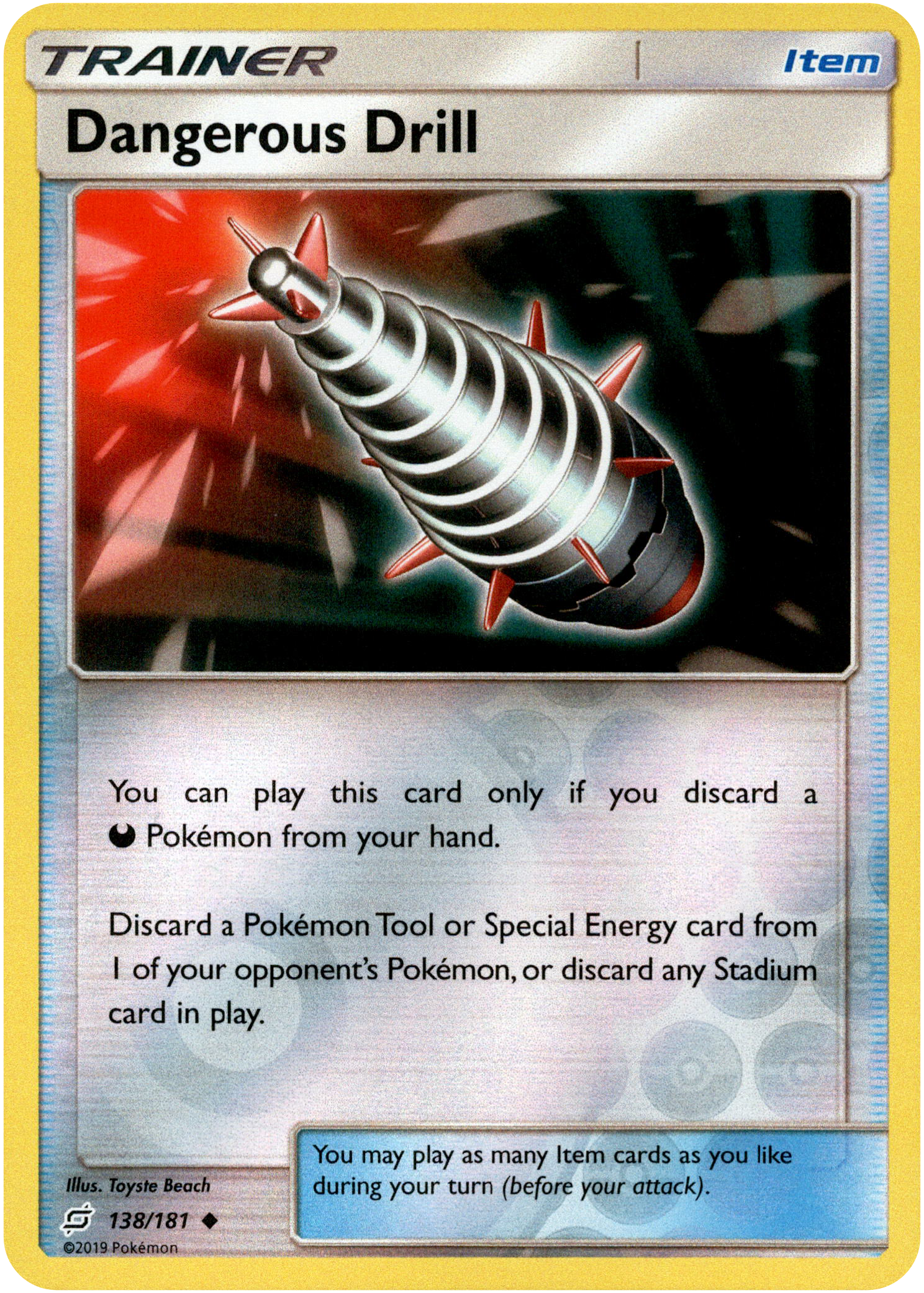 Dangerous Drill - 138/181 - Team Up - Reverse Holo - Card Cavern