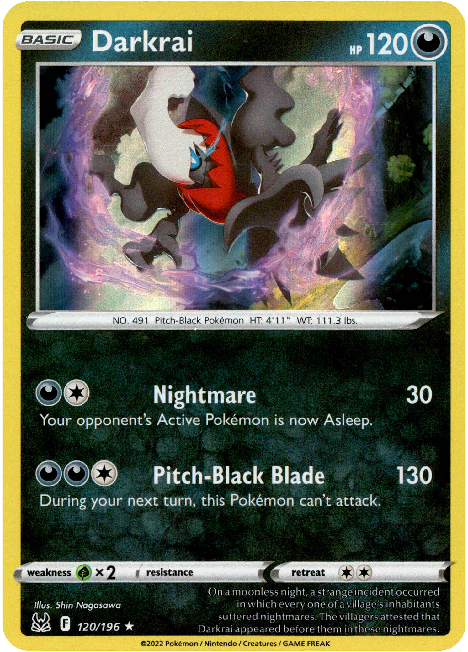 Darkrai - 120/196 - Lost Origin - Holo - Card Cavern