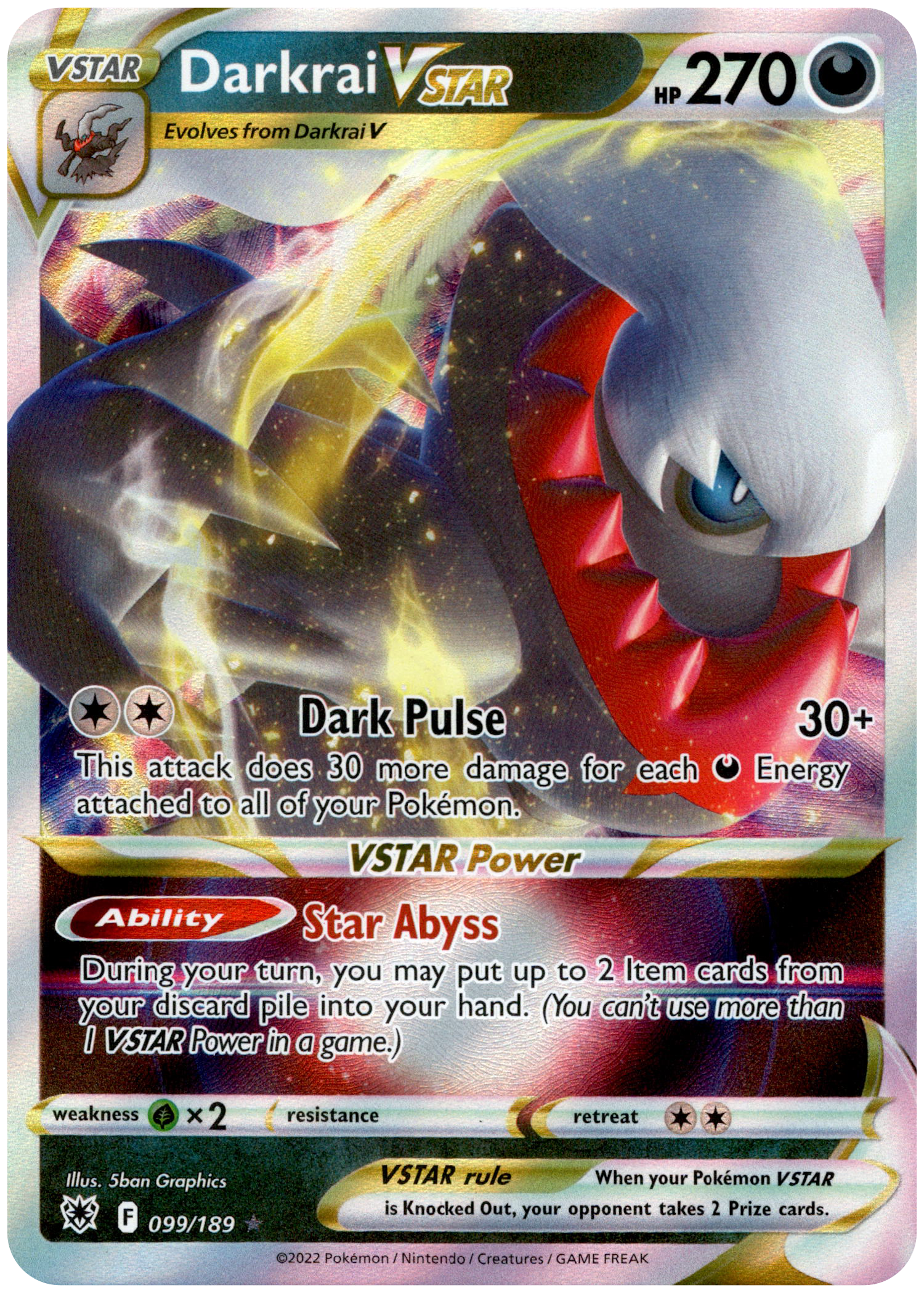 Darkrai VSTAR - 099/189 - Astral Radiance - Card Cavern