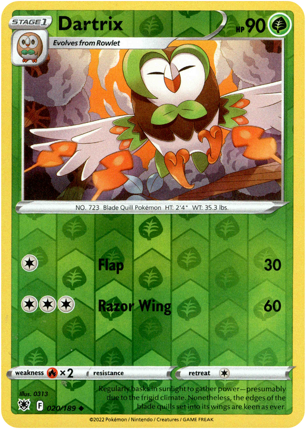 pokemon card 020 189 Dartrix - 020/189 - Astral Radiance [Colorless][Colorless][Colorless] How to Play One Card:#49 - Venomoth (LP) Commited stuart