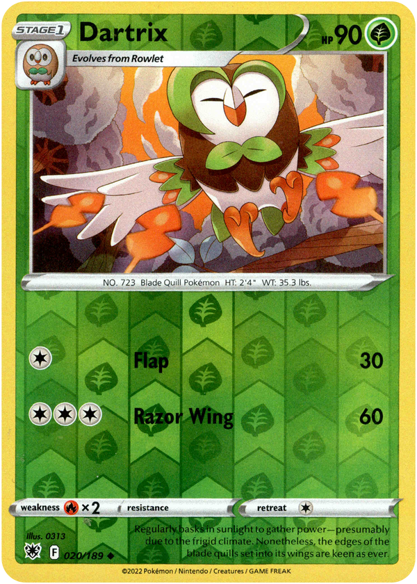 Dartrix - 020/189 - Astral Radiance - Reverse Holo - Card Cavern