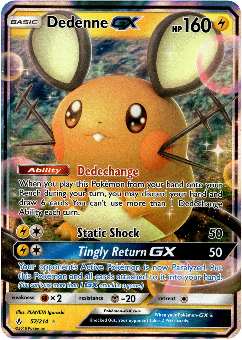 Dedenne GX - 57/214 - Unbroken Bonds - Holo - Card Cavern