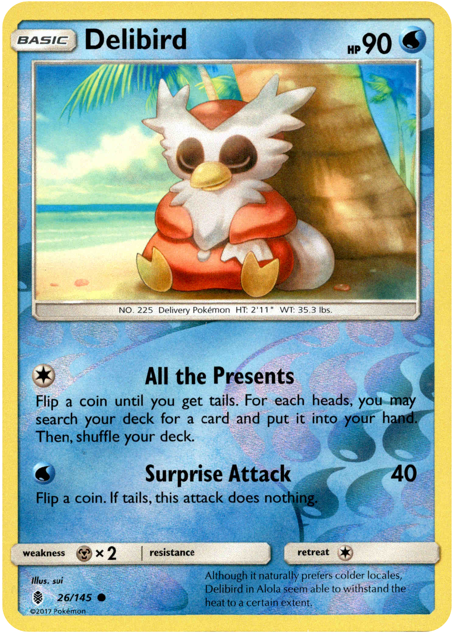 Delibird - 26/145 - Guardians Rising - Reverse Holo - Card Cavern