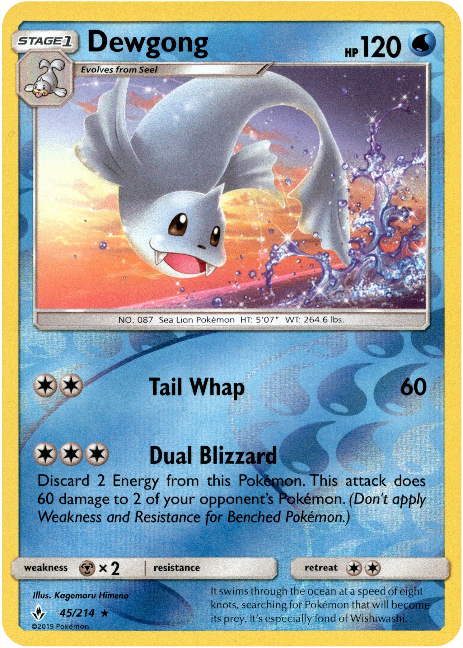 Dewgong - 45/214 - Unbroken Bonds - Reverse Holo - Card Cavern
