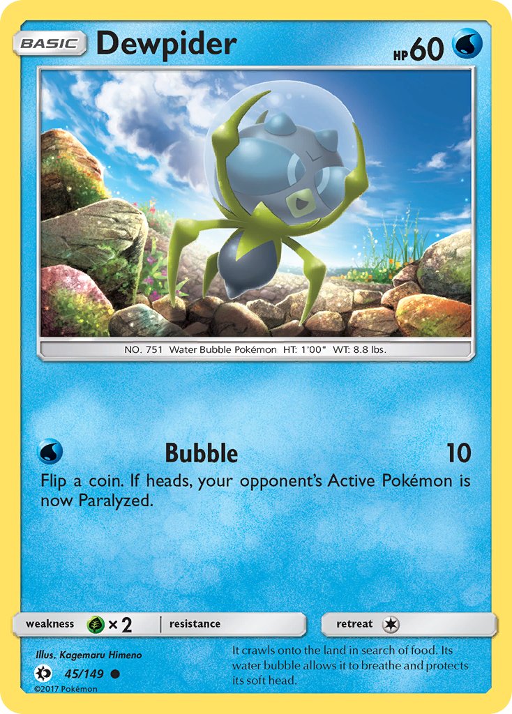 Dewpider - 45/149 - Sun & Moon - Card Cavern