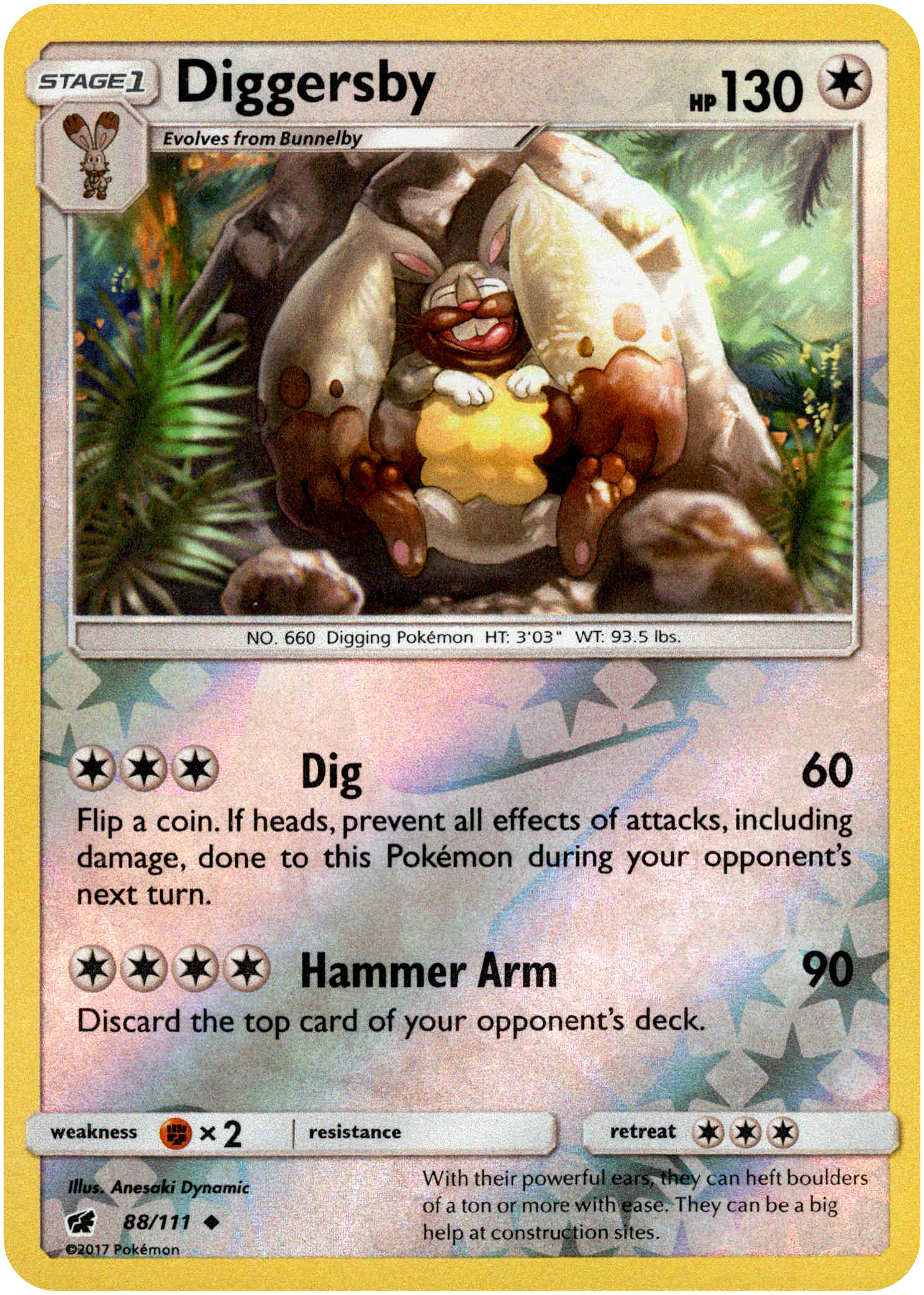 Diggersby - 88/111 - Crimson Invasion - Reverse Holo - Card Cavern