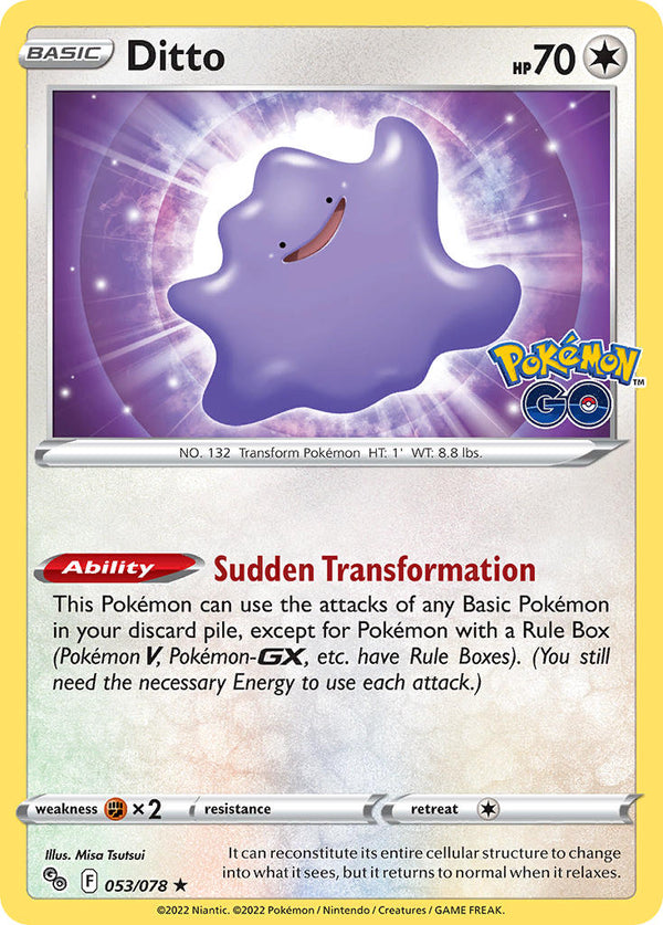 Ditto - 053/078 - Pokemon Go - Holo - Card Cavern