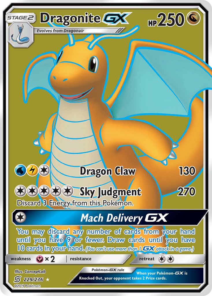 Dragonite GX Full Art - 229/236 - Unified Minds - Holo - Card Cavern