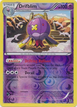 Drifblim - 35/101 - Plasma Blast - Reverse Holo - Card Cavern