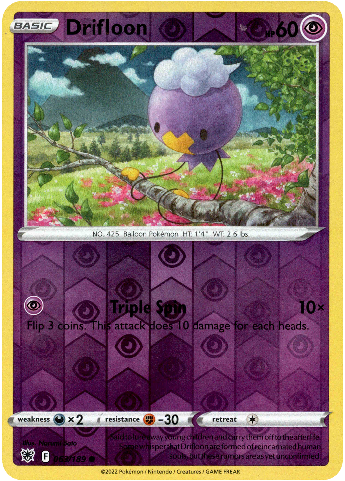 Drifloon - 063/189 - Astral Radiance - Reverse Holo - Card Cavern