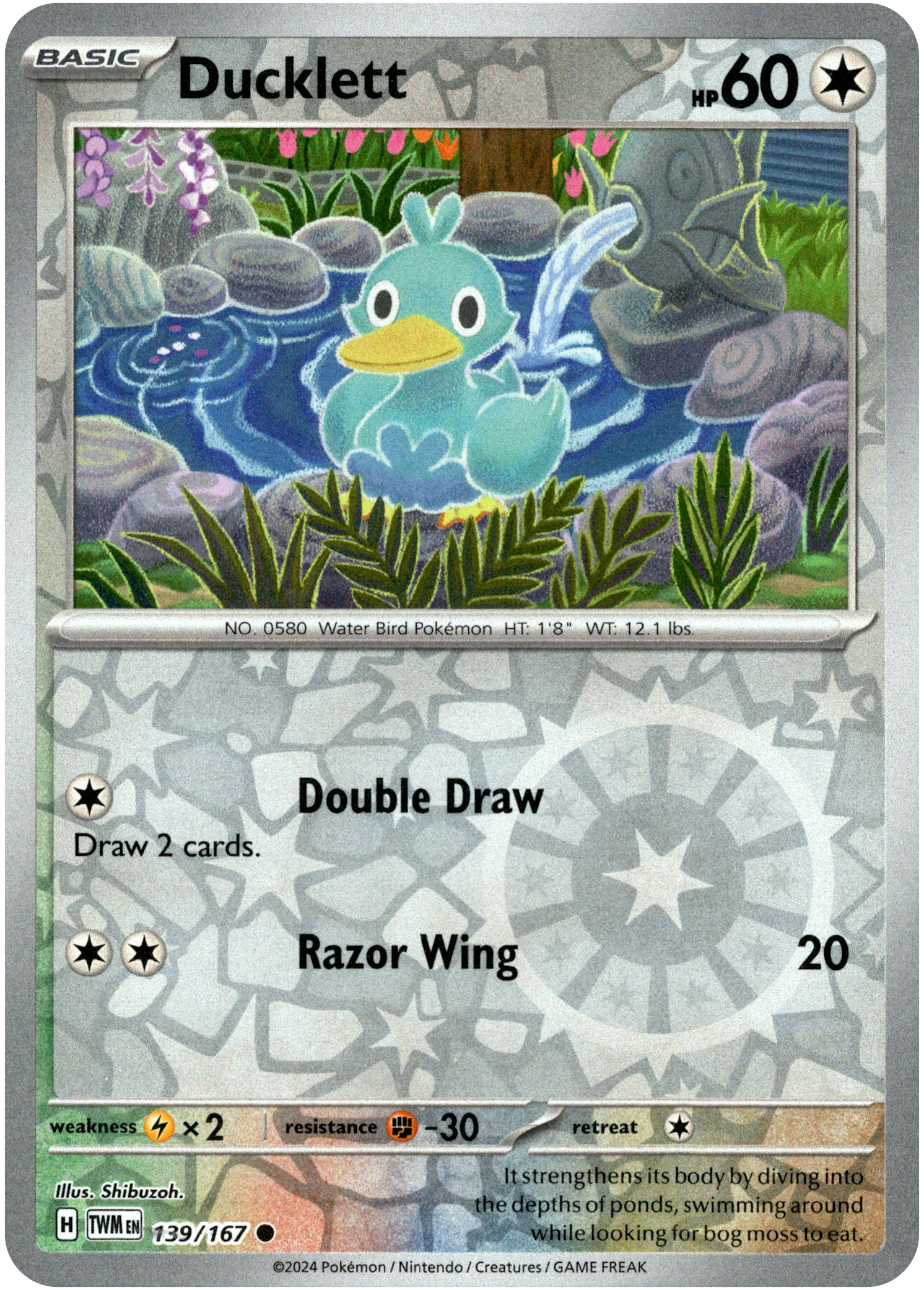 Ducklett - 139/167 - Twilight Masquerade - Reverse Holo - Card Cavern