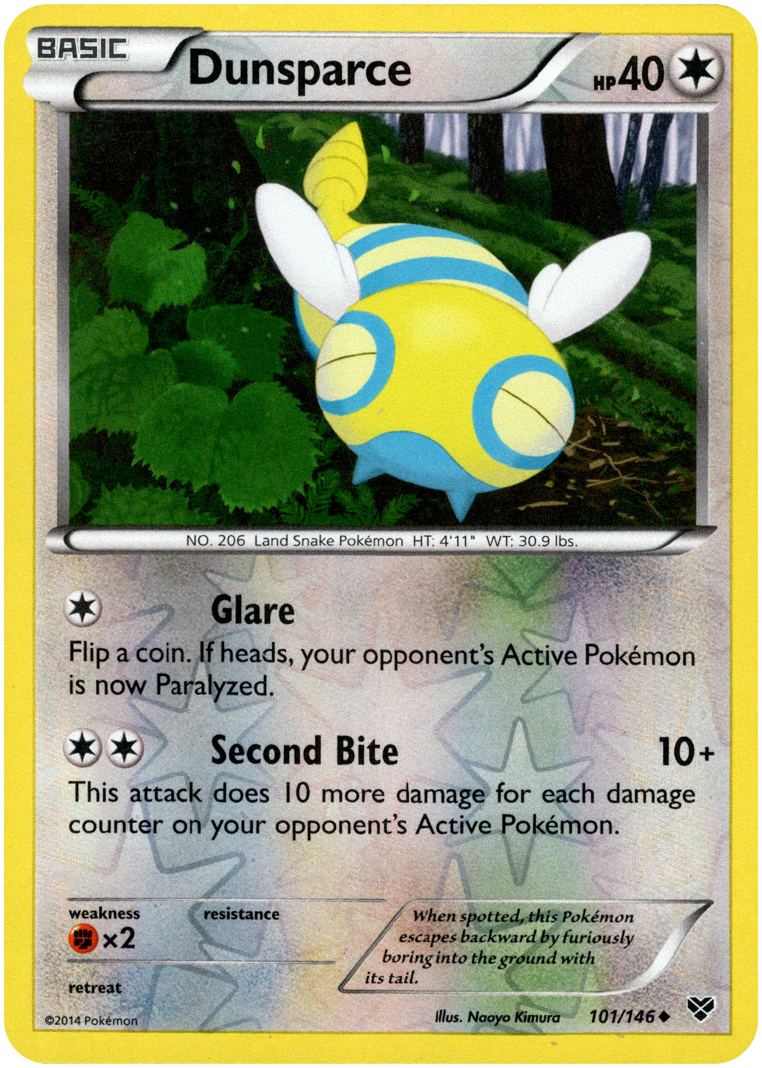 Dunsparce - 101/146 - XY Base - Reverse Holo - Card Cavern