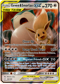 Eevee & Snorlax GX - 120/181 - Team Up - Holo - Card Cavern