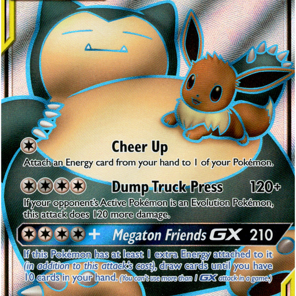 snorlax pokemon card full art Eevee & Snorlax GX Full Art - 171/181 - Team Up