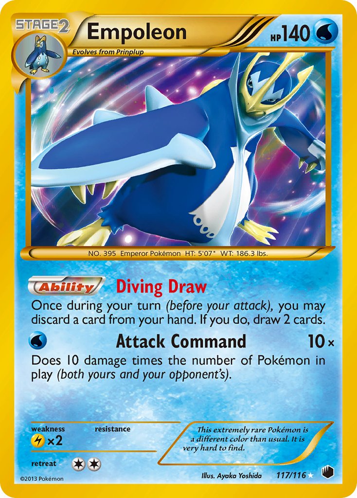 Empoleon Secret Rare - 117/116 - Plasma Freeze - Holo - Card Cavern