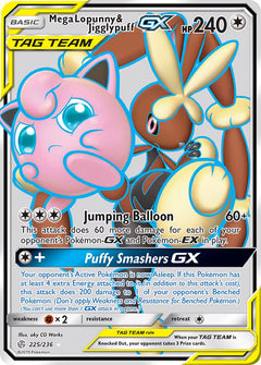Mega Lopunny & Jigglypuff GX Full Art - 225/236 - Cosmic Eclipse - Holo - Card Cavern