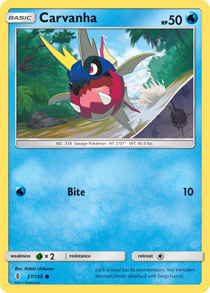 Carvanha - 27/145 - Guardians Rising - Card Cavern