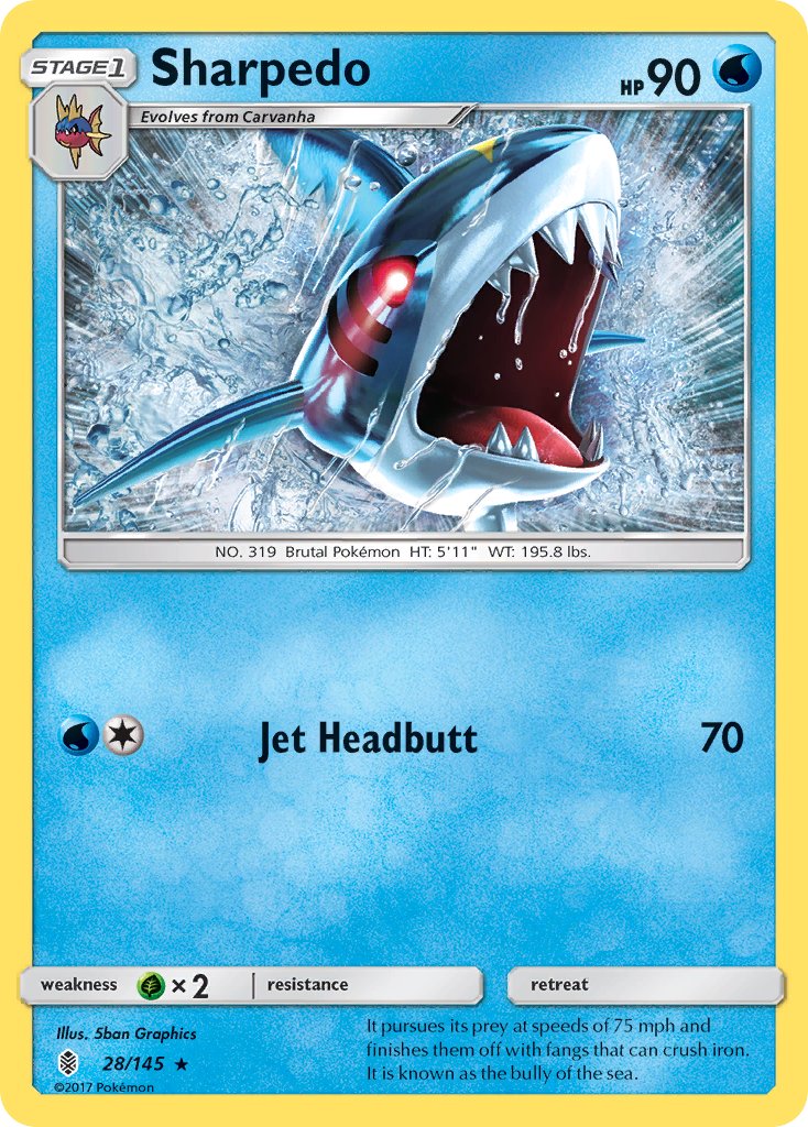 Sharpedo - 28/145 - Guardians Rising - Card Cavern
