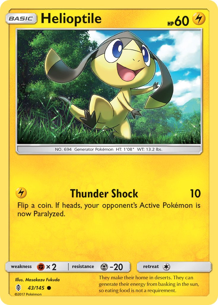 Helioptile - 43/145 - Guardians Rising - Card Cavern