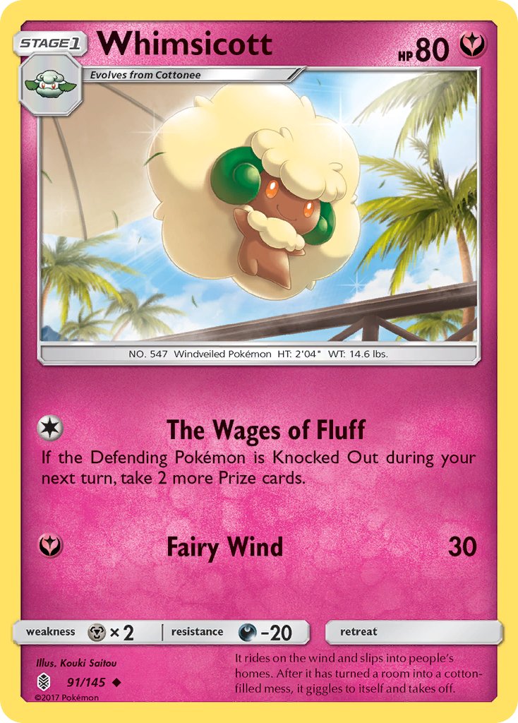 Whimsicott - 91/145 - Guardians Rising - Card Cavern
