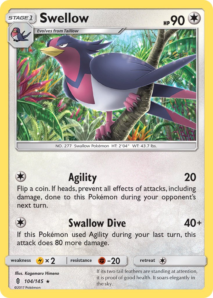 Swellow - 104/145 - Guardians Rising - Card Cavern
