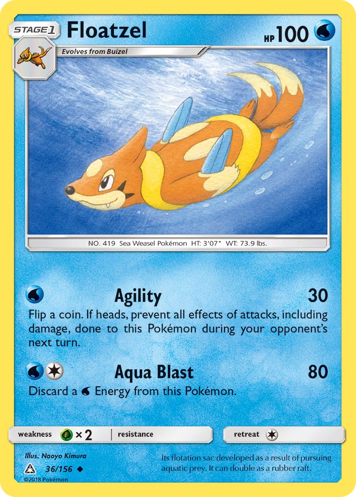 Floatzel - 36/156 - Ultra Prism - Card Cavern