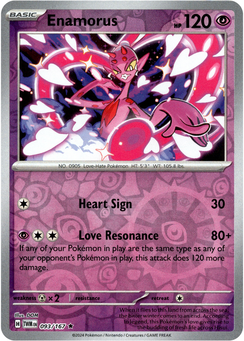 Enamorus - 093/167 - Twilight Masquerade - Reverse Holo Card Cavern Trading Cards, LLC Enamorus - 093/167 - Twilight Masquerade - Reverse Holo Card Cavern Trading Cards, LLC