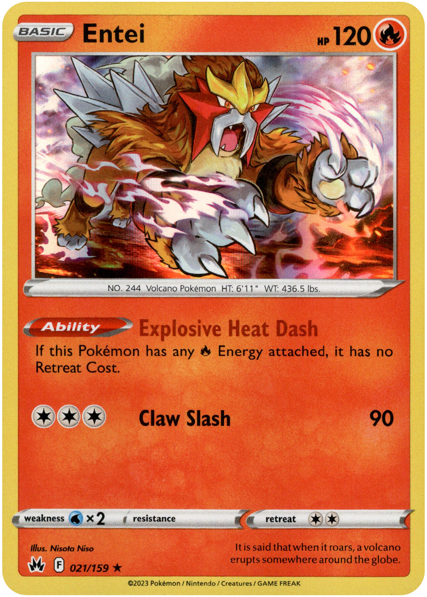 Entei - 021/159 - Crown Zenith - Holo - Card Cavern
