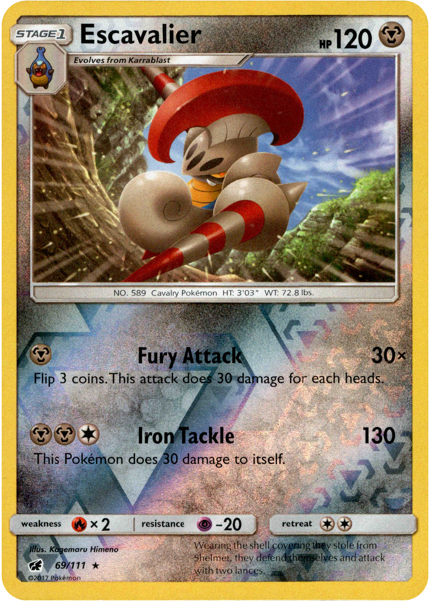Escavalier - 69/111 - Crimson Invasion - Reverse Holo - Card Cavern