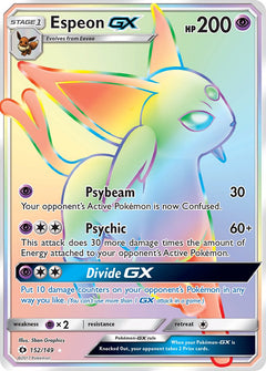 Espeon GX Hyper Rare - 152/149 - Sun & Moon - Holo - Card Cavern