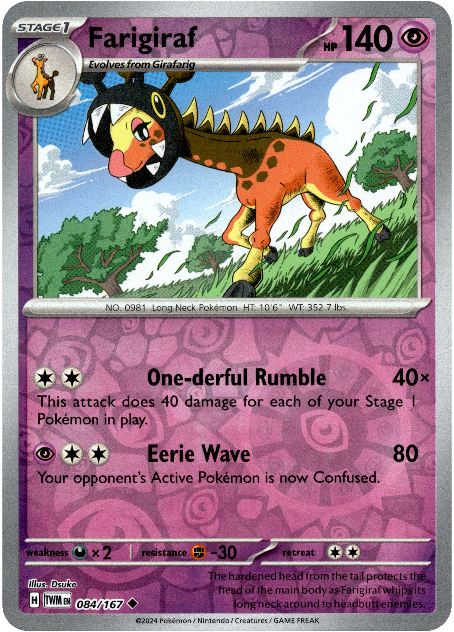 Farigiraf - 084/167 - Twilight Masquerade - Reverse Holo - Card Cavern