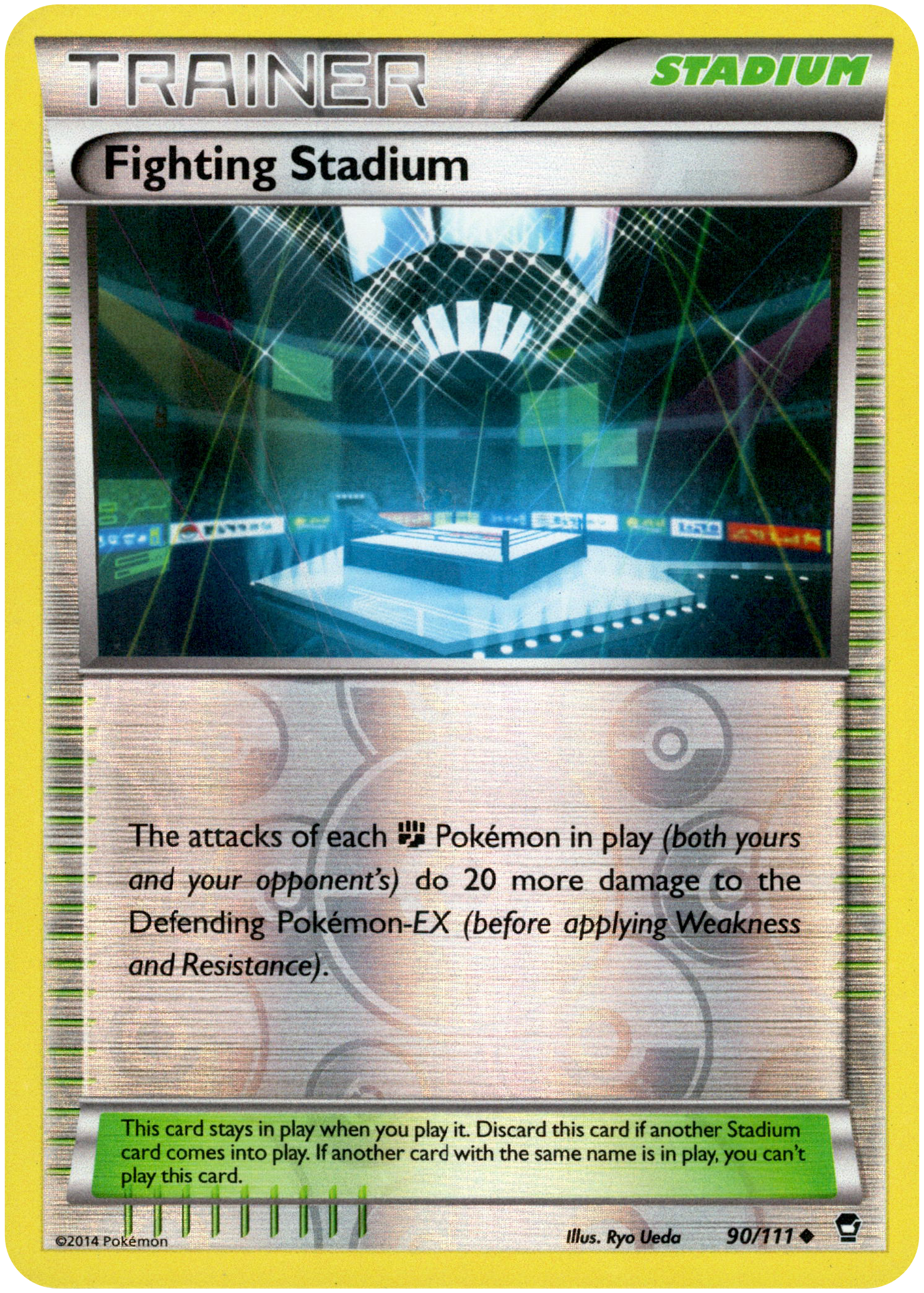 Fighting Stadium - 90/111 - Furious Fists - Reverse Holo - Card Cavern