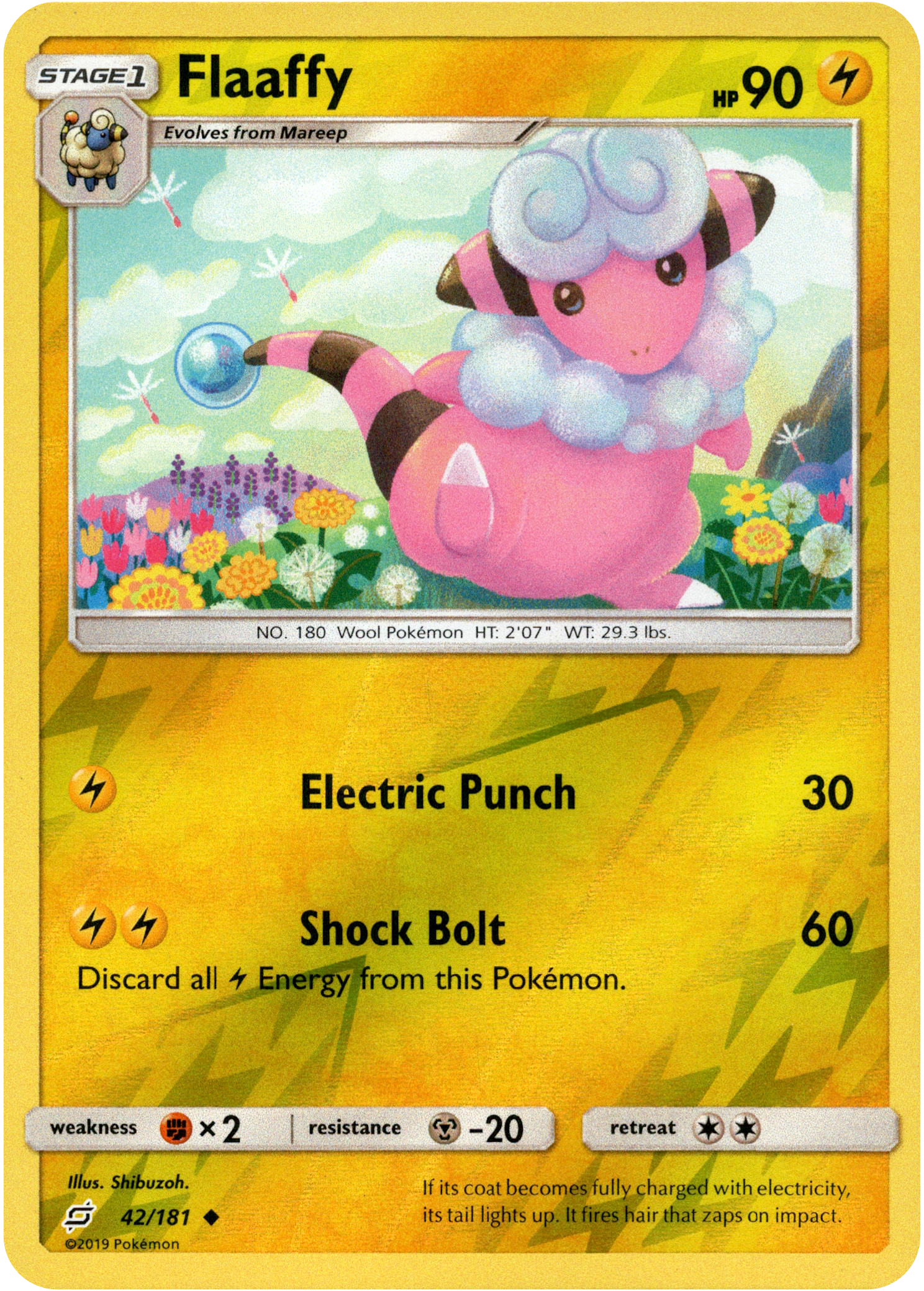 Flaaffy - 42/181 - Team Up - Reverse Holo - Card Cavern